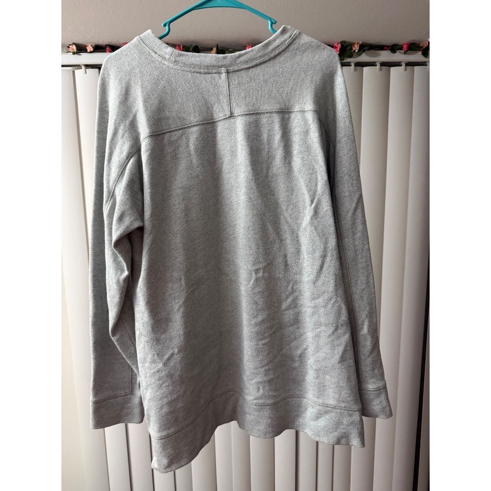 Soft Surroundings Urban Chic sweatshirt cutout design zipper accents Blue Gray L - Picture 5 of 5